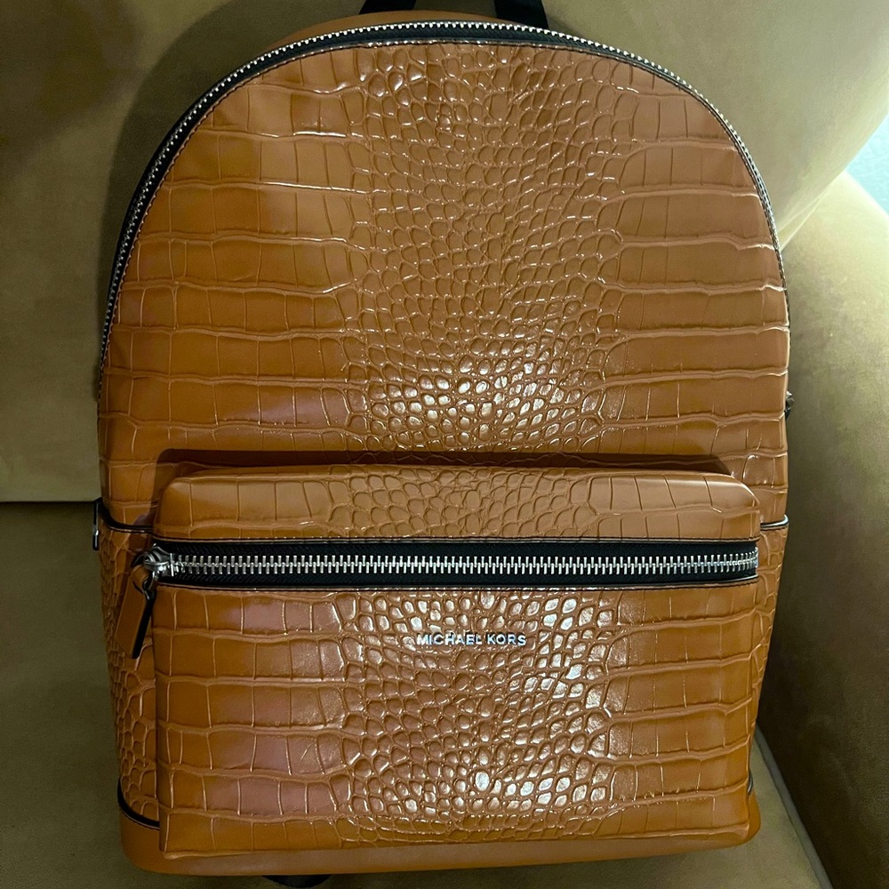 Michael Kors Cooper Crocodile Embossed Leather Backpack